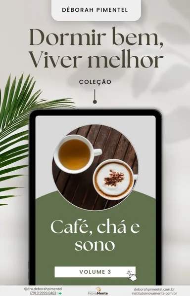 Capa do e-book Café, Chá e Sono — Dra. Déborah Pimentel